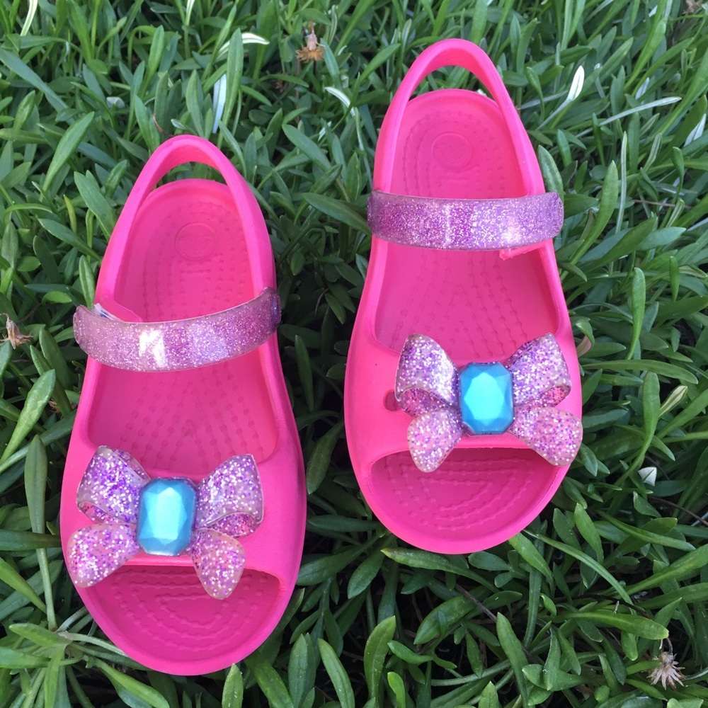 Girls pink CROCS sandals